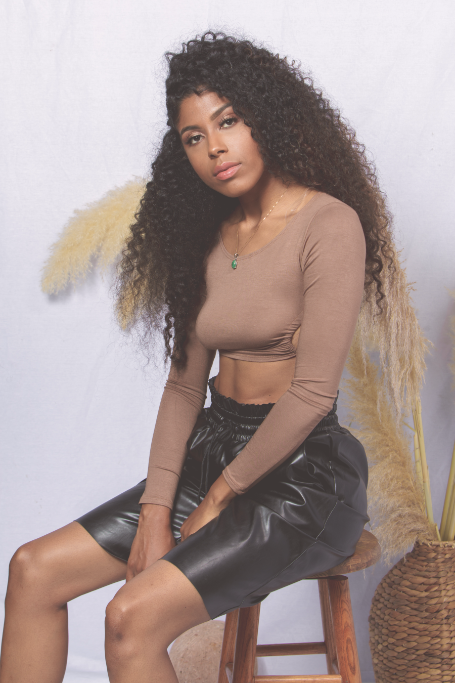 Nanushka Faux Leather Bermuda Shorts