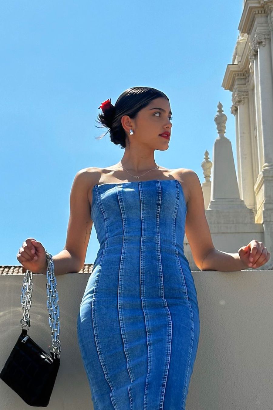 Ariel Strapless Denim Dress