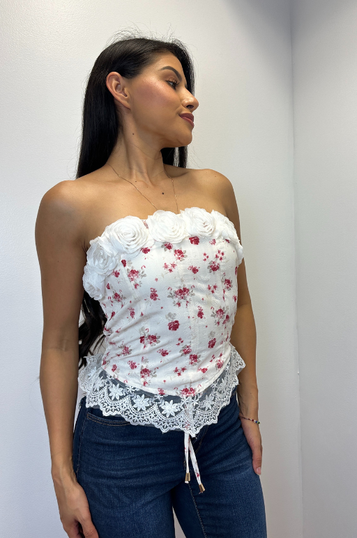 Floral Print Tube Top