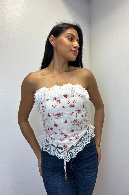 Floral Print Tube Top
