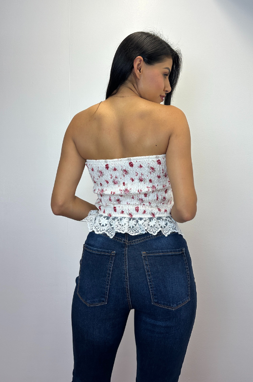 Floral Print Tube Top