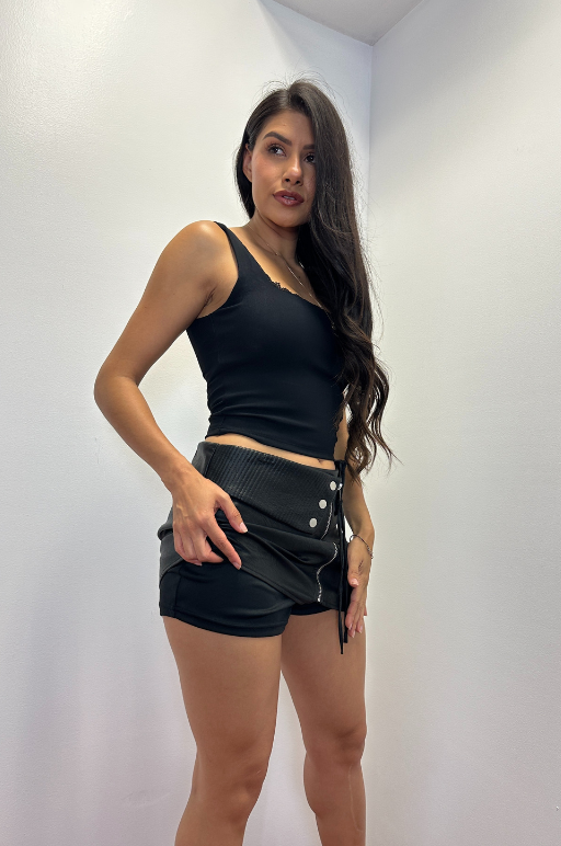 Leny Faux Letaher Skirt